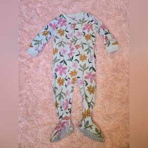 Carter's Pink and Yellow Floral Footie